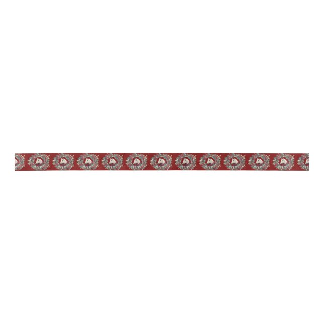 Satin Christmas Ribbon with Horse (Front)
