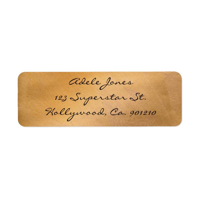 Satin Copper Metallic Glaze Custom Return Address  Label (Front)