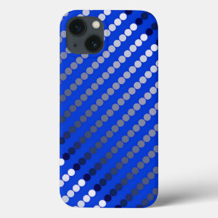 Satin dots - cobalt blue and pewter iPhone 13 case