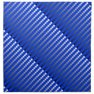 Satin dots - cobalt blue and pewter cloth napkin