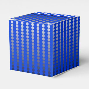 Satin dots - cobalt blue and pewter favor boxes