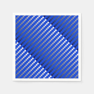 Satin dots - cobalt blue and pewter paper napkins