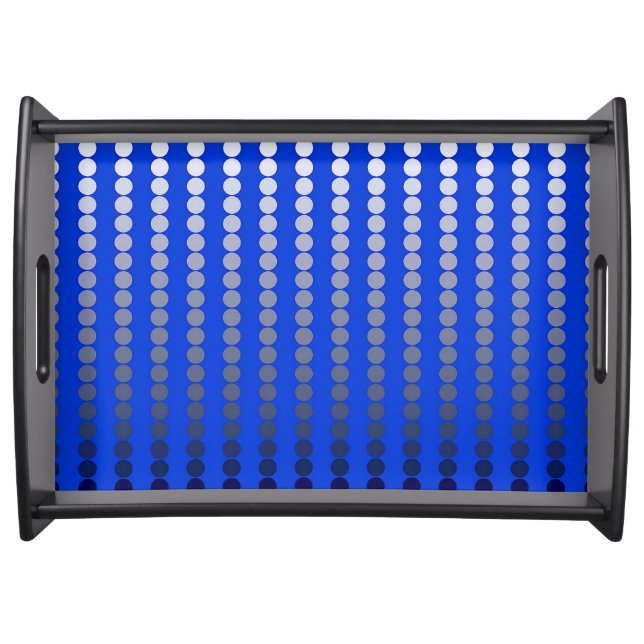 Satin dots -  cobalt blue and pewter serving tray (Front)