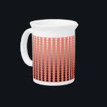 Satin dots - coral and pewter drink pitcher<br><div class="desc">Large scale rows of dots with a satiny gradient shaded from pale silver to deep pewter gray on a soft coral pink background</div>