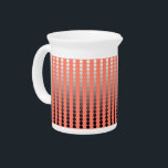 Satin dots - coral and pewter drink pitcher<br><div class="desc">Large scale rows of dots with a satiny gradient shaded from pale silver to deep pewter gray on a soft coral pink background</div>