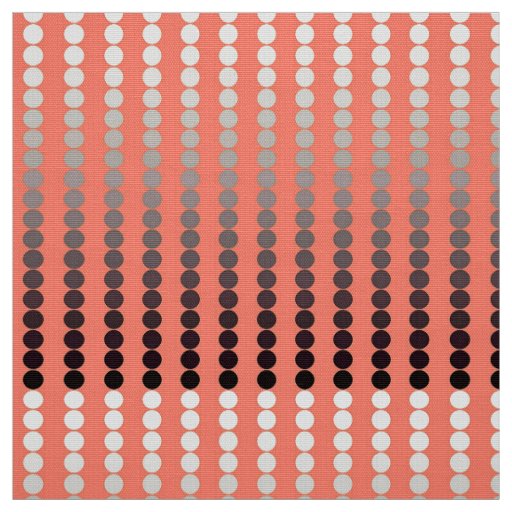 Satin dots - coral and pewter fabric
