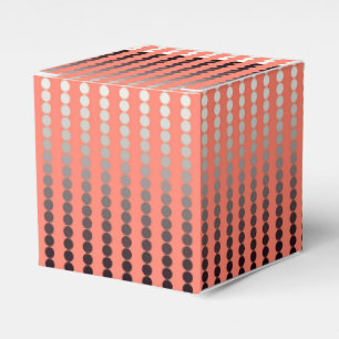 Satin dots - coral and pewter favor boxes