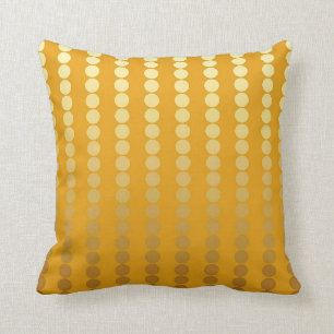 Satin dots - gold and mustard throw pillow