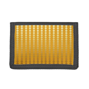 Satin dots - gold and mustard tri-fold wallet