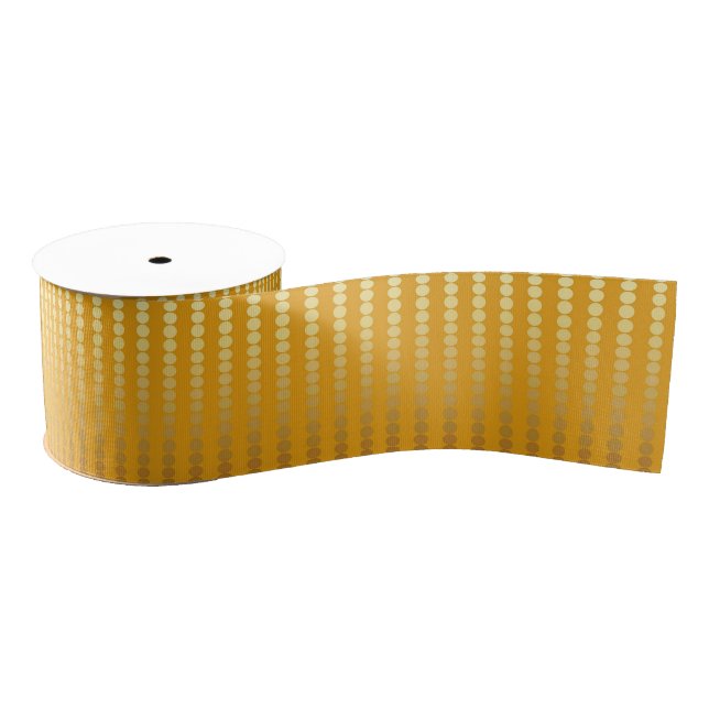 Satin Dots, Gold and Mustard Yellow Grosgrain Ribbon (Spool)