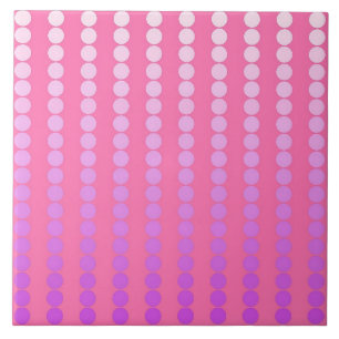 Satin dots - pink and orchid ceramic tile