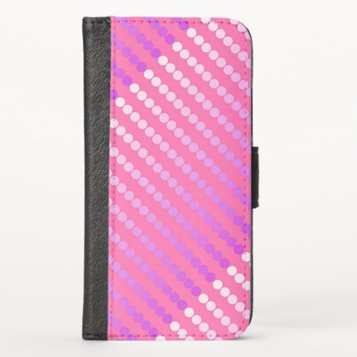 Satin dots _ pink and orchid iPhone XS wallet case