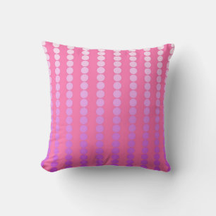 Satin dots - pink and orchid throw pillow