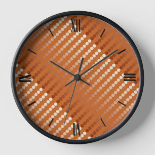 Satin dots - rust and copper clock