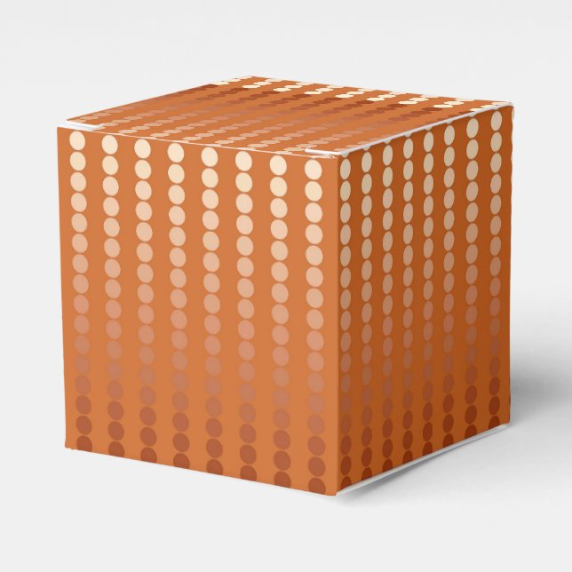 Satin dots - rust and copper favor boxes (Front Side)