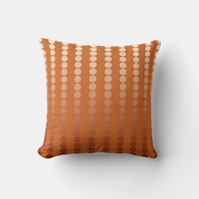 Satin dots - rust and copper throw pillow (Front)