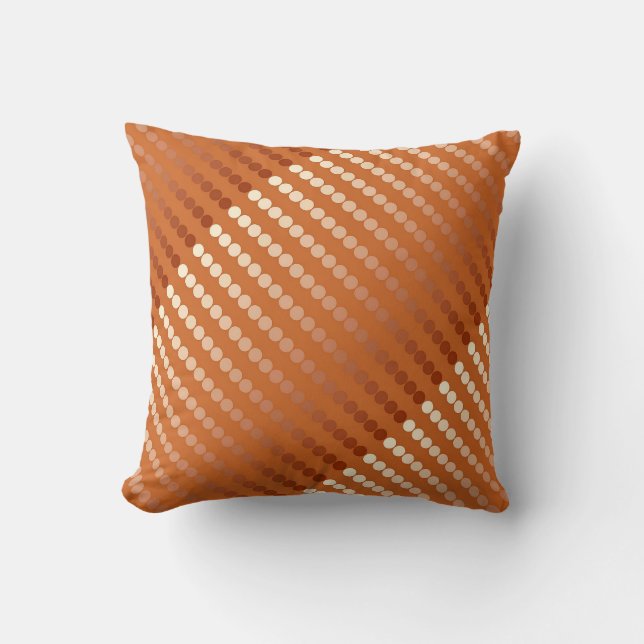 Satin dots - rust and copper throw pillow (Front)