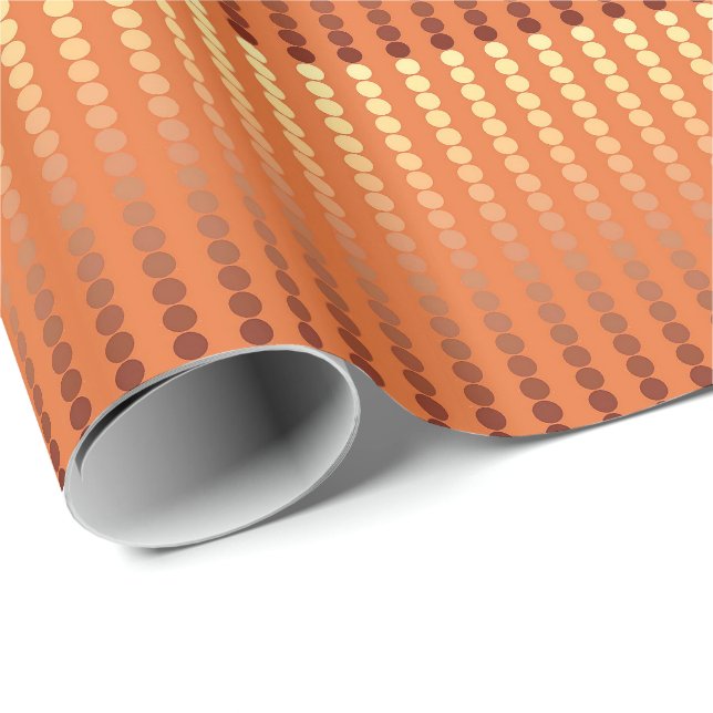 Satin dots - rust and copper wrapping paper (Roll Corner)