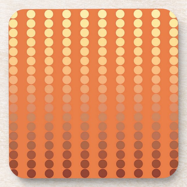 Satin dots - rust and gold drink coaster (Front)