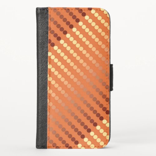 Satin dots _ rust and gold iPhone XS wallet case