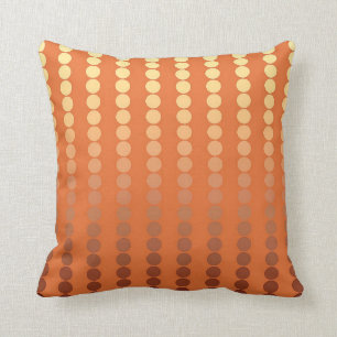 Satin dots - rust and gold throw pillow