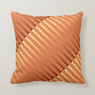 Satin dots - rust and gold throw pillow