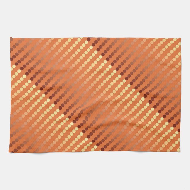 Satin dots - rust and gold towel (Horizontal)
