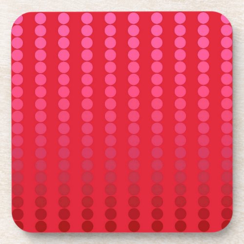 Satin dots _ shades of deep red beverage coaster