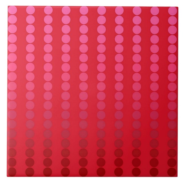 Satin dots - shades of deep red ceramic tile (Front)