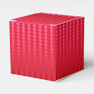 Satin dots - shades of deep red favor boxes