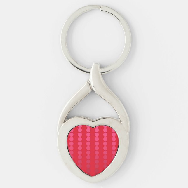 Satin dots - shades of deep red keychain (Front)