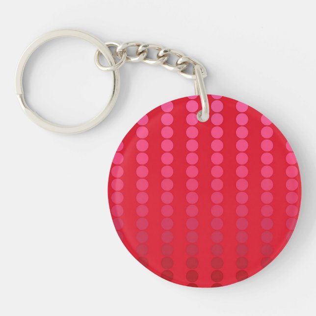 Satin dots - shades of deep red keychain (Front)