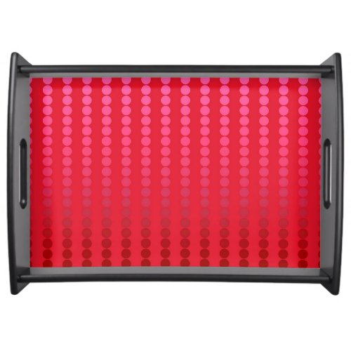 Satin dots _  shades of deep red serving tray