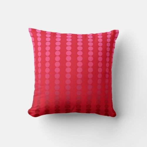 Satin dots _ shades of deep red throw pillow