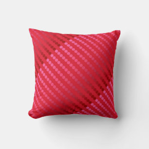 Satin dots - shades of deep red throw pillow