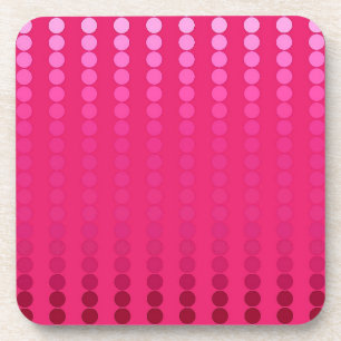 Satin dots - shades of fuchsia pink beverage coaster