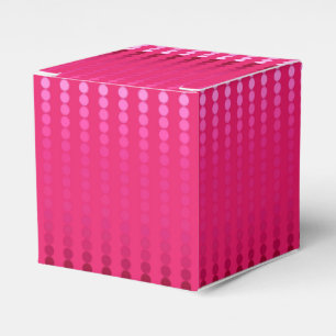 Satin dots - shades of fuchsia pink favor boxes
