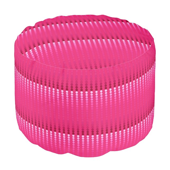 Satin dots - shades of fuchsia pink pouf (Angled Front)