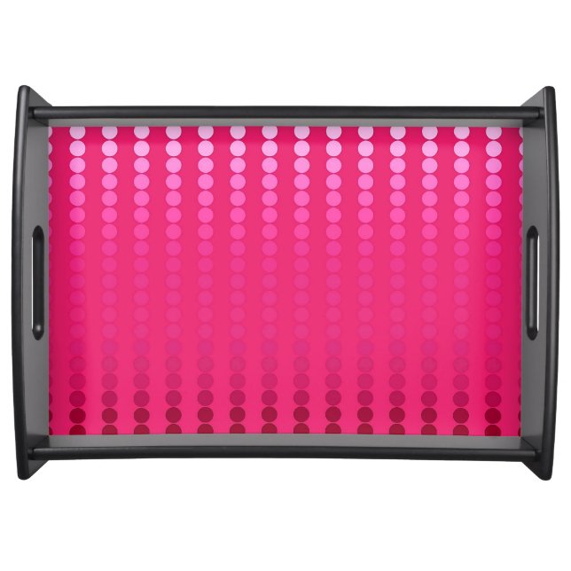 Satin dots - shades of fuchsia pink serving tray (Front)