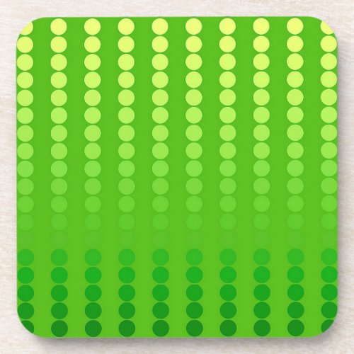 Satin dots _ shades of lime green beverage coaster