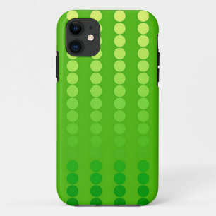 Satin dots - shades of lime green iPhone 11 case