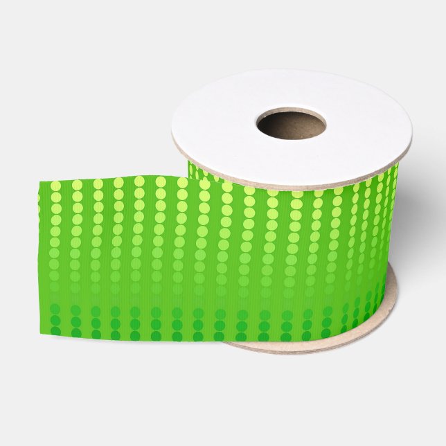 Satin Dots, Shades of Lime Green Grosgrain Ribbon (Spool)