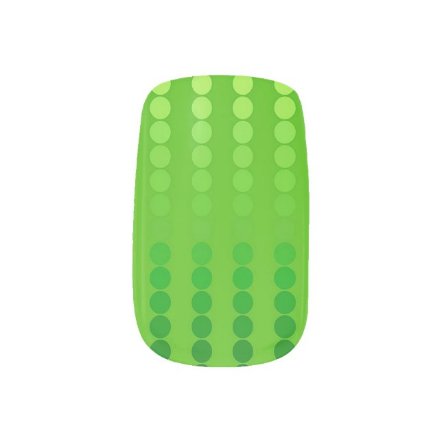 Satin dots - shades of lime green minx nail art (Left Thumb)