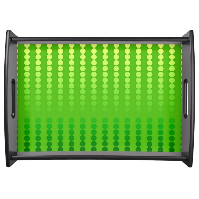 Satin dots - shades of lime green serving tray (Front)