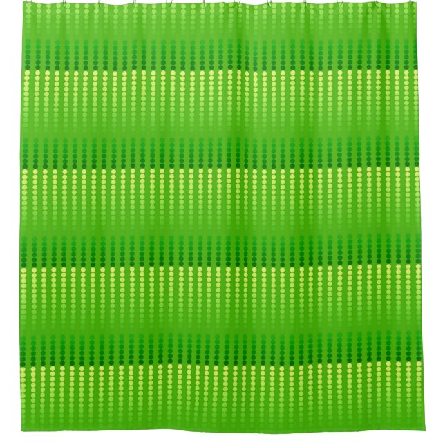 Satin dots - shades of lime green shower curtain (Front)