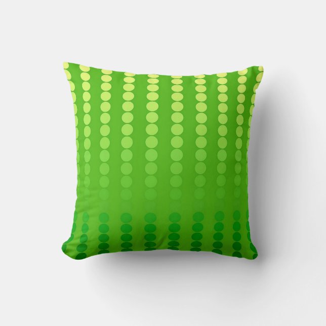 Satin dots - shades of lime green throw pillow (Front)