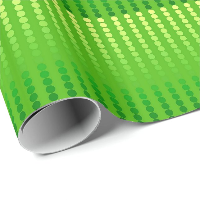 Satin dots - shades of lime green wrapping paper (Roll Corner)