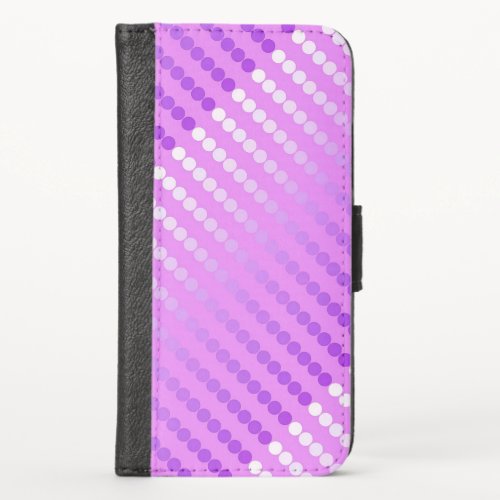 Satin dots _ shades of orchid iPhone x wallet case