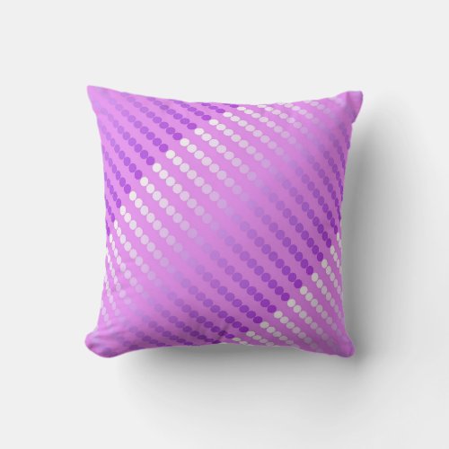 Satin dots _ shades of orchid throw pillow