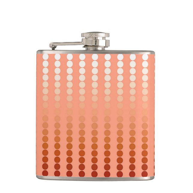 Satin dots - shades of peach flask (Front)